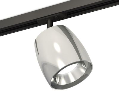 Комплект трекового светильника XT1143001 PSL/SBK серебро полированное/черный песок MR16 GU5.3 (A2537, C1143, N7032)