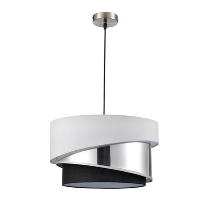 8040/3 MODERNI LN26 190 никель/белый/серебро/черный, металл/текстиль Подвесной светильник Е27 3*60W 220V INDIRA