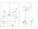 Светильник подвесной LH57135/8 BS/FR латунь/белый матовый E14/8 max 40W D800*650