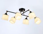 Светильник подвесной TR303089/6 BK/FGD/FR черный/золото/белый матовый E27/6 max 40W 800*580*250