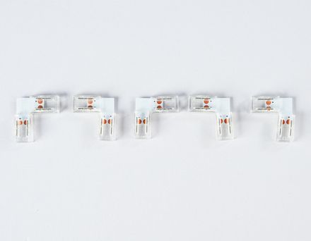 Соединитель угловой L для светодиодной ленты COB 8mm 12/24V (2 конт.) GS6851 (5шт)