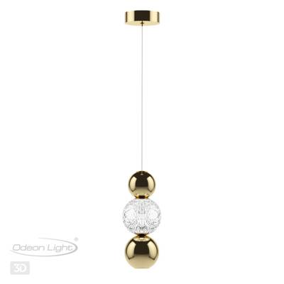 5008/7LA L-VISION ODL23 589 золотой/прозрачный/металл/акрил Подвес LED 7W 4000K 300Лм CRYSTAL