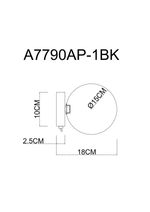 Настенный светильник Arte Lamp VINCENT A7790AP-1BK, 1хG9