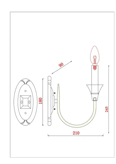 Бра Arte Lamp COLLINETTA A4094AP-1PB, 1хE14