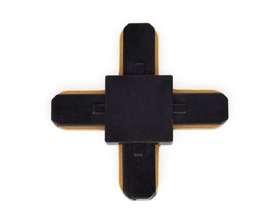 Коннектор Х-образный однофазный для соединения трековых шинопроводов GL7083 BK черный