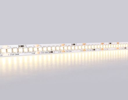 Светодиодная лента GS1501 2835 240Led/ 19.2W m/ 12V IP20 3000K/ 5000*10*1.2mm/ кратность резки 25mm (2 конт.)
