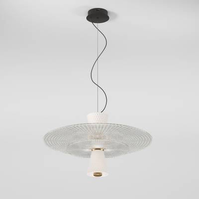 Подвесной светильник с акриловым и стекляными плафонами 40029/1 LED/ белый