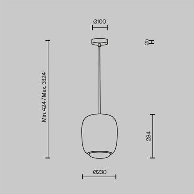 Подвесной светильник Brio 3000К 12Вт MOD466PL-L12GR3K. TM Maytoni