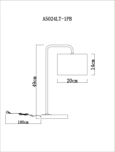 Декоративная настольная лампа Arte Lamp RUPERT A5024LT-1PB, 1хE27