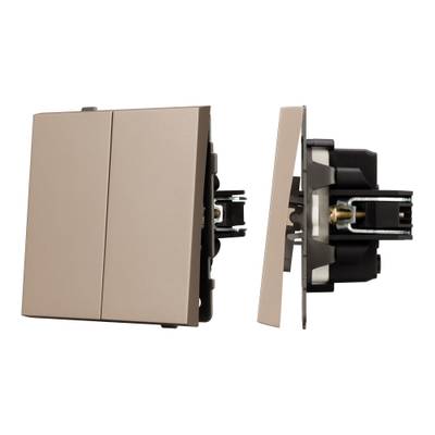 Механизм выключателя двухклавишный непроходной SWT-TENDO-MK02-PL-GD (230V, 10A) (Arlight, -)