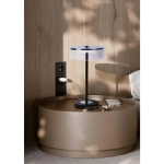 8203/1TL LEDIO LN26 531 серебро/черный/прозрачный, металл/акрил Настольная лампа LED 7W 4000К 220V SATIANA