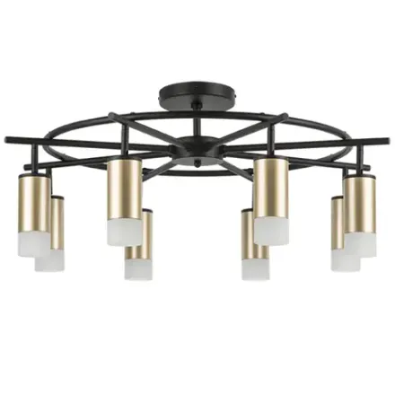 LR7184081 Люстра RULLO 8х50W GU10 ЧЕРНЫЙ/ЗОЛОТО (571718+214440-8+202431-8)