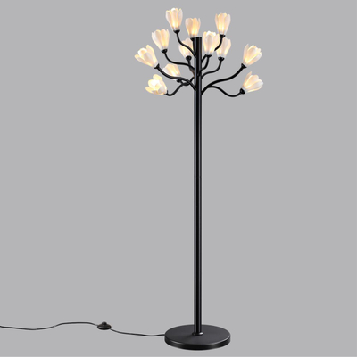 5090/12F MODERN ODL25 553 черный матовый/белый/фарфор Торшер G4 LED 12*5W GARDI