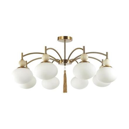 8272/8C NEOCLASSI латунь/бежевый/белый, металл/керамика/стекло Люстра потолочная Е14 8*40W 220V GLORIYA