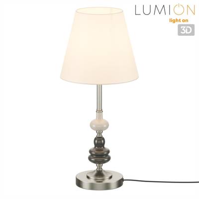 8283/1T CLASSI никель/белый, металл/керамика/текстиль Настольная лампа Е14 1*40W 220V KENTUKI