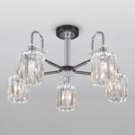 Умная потолочная люстра с хрусталем в стиле лофт 70090/5 графит