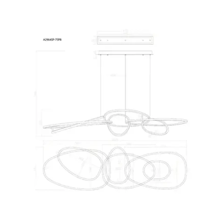 Подвесная люстра Arte Lamp ORACLE A2964SP-75PB, 1хLED