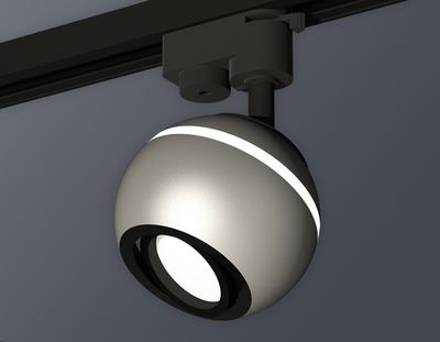 Комплект трекового светильника XT1103001 SSL/PBK серебро песок/черный полированный MR16 GU5.3 LED 3W 4200K (A2521, C1103, N7002)