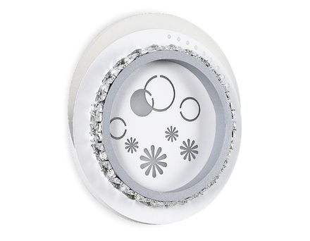 Настенный светодиодный светильник с хрусталем FA272 WH/GR белый/серый LED 3000K+6400K 24W 200*180*50