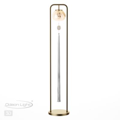 5432/1F MODERN ODL_EX25 115 золотой(под латунь)/стекло/кисточка/агат Торшер E14 1*40W FIOLENT