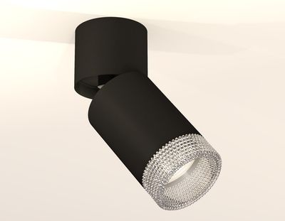 Комплект накладного поворотного светильника XM6313060 SBK/BK/CL черный песок/черный/прозрачный MR16 GU5.3 (A2221, C6313, N6150)