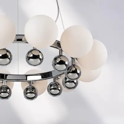 801124 Люстра SFERETTA 12х40W G9 ХРОМ/БЕЛЫЙ Lightstar