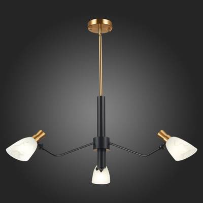 SLE205403-03 Люстра подвесная Черный, Латунь/Белый E14 3*60W