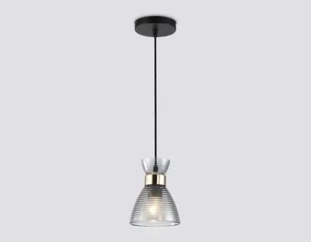 Светильник подвесной TR3406 BK/FGD/SM черный/золото/дымчатый E27 max 60W D135*1000