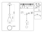 Подвесной светильник TR3173 BK/GD черный/золото E27 max 60W D155*1000