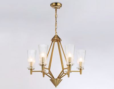 Подвесная люстра TR3231/6 BS/FR латунь/белый матовый E14*6 max 40W D610*585