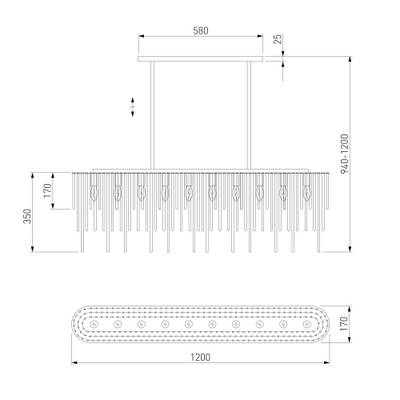 Умная подвесная люстра со стеклянным рассеивателем 488/10, E14х10