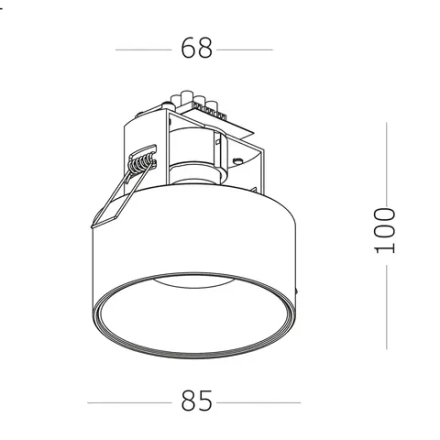 ST260.548.01 Св-к встр. Белый GU10 1*50W IP20 D85xH104 220V Без ламп