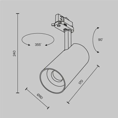 Трековый светильник Фокус / Focus Led Trinity 2700-5000K 40Вт 36°, TR197-3-40WCCT-M-W. TM Maytoni