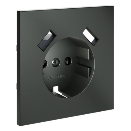 VLS000906 Накладка для розетки с заземлением и защитными шторками, с USB A+A, S70 (титан). (ТМ Maytoni)