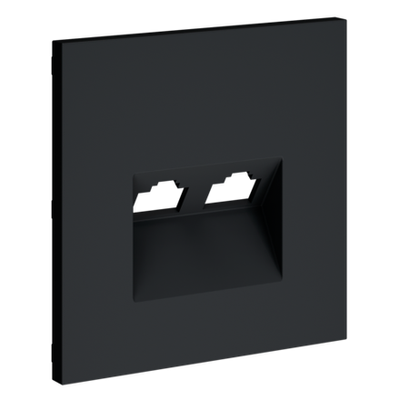 VLS001407 Накладка для розетки компьютерной двойной RJ45+RJ45 кат.6, S70 (графит). (ТМ Maytoni)