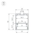 Профиль IP-LINE-4050-2000 ANOD (Arlight, Алюминий)