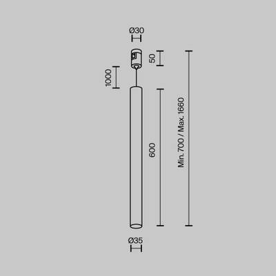 Трековый подвесой светильник Focus Led Flarity 4000K 5Вт 30° TR156-1-5W4K-PT. TM Maytoni