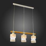 SLE114503-03 Светильник подвесной Белый, Светлое дерево/Белый, Прозрачный E27 3*60W