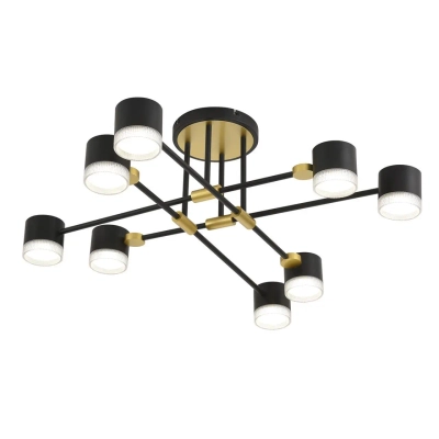 8307/8C COMFI LN26 237 золотой/черный, металл Светильник потолочный GX53 LED 8*7W 220V LENIANA