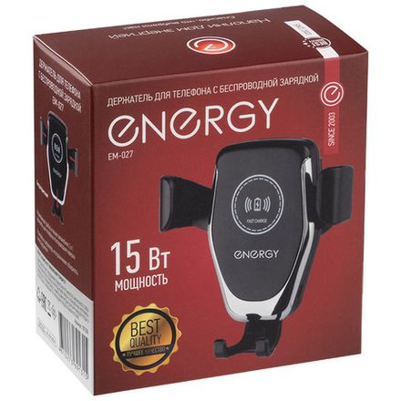 Держатель для телефона с беспроводной зарядкой Energy EM-027