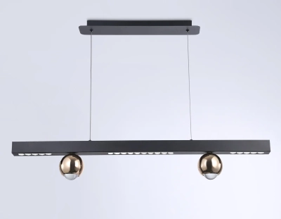Светильник светодиодный подвесной FL5956 BK/GD черный/золото 4200K 18W 1000*70*1200 (Без ПДУ)