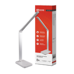 Светильник светодиодный настольный ССО 14С 8Вт 3000-6500К 480лм сенсор-диммер с адаптером серебр. IN HOME 4690612037905