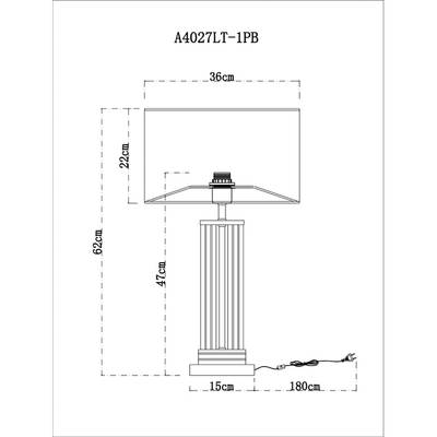 Декоративная настольная лампа Arte Lamp MATAR A4027LT-1PB, 1хE27