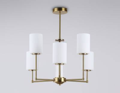 Светильник подвесной LH56215/6 BS/FR латунь/белый матовый E27/6 max 60W D600*600