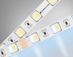 Светодиодная лента с регулировкой температуры света GS4101 5050 60Led/ 14W m/ 24V IP20 CCT 3000-6500K/ 5000*10*1.87mm/ кратность резки 25mm (3 конт.)
