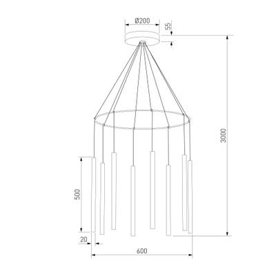 Светодиодный подвесной светильник в цвете латунь 301101 LED латунь, LED