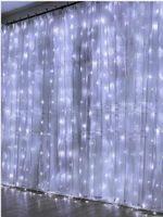A-973 W cветовой занавес "Роса", 3х2м, провод серебристый, 200LED, USB-контроллер, ПДУ