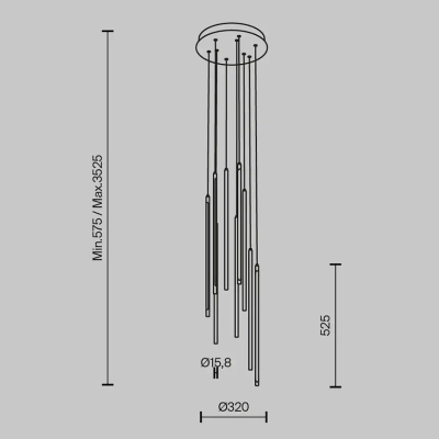 Подвесной светильник Луч света / Light stick 3000К 46Вт, MOD236PL-L54B3K. TM Maytoni