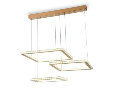 Светильник светодиодный подвесной управляемый FA1761/3 GD золото 180W 3000K+6400K/3000K/6400K/4200K+4200K 680*460*740 (ПДУ РАДИО 2.4G)