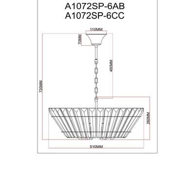 Подвесная люстра Arte Lamp FLORIZEL A1072SP-6AB, 6хE14